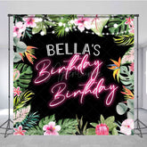 Aperturee - Aperturee Floral Hawaii Summer Sweet Custom Birthday Backdrop